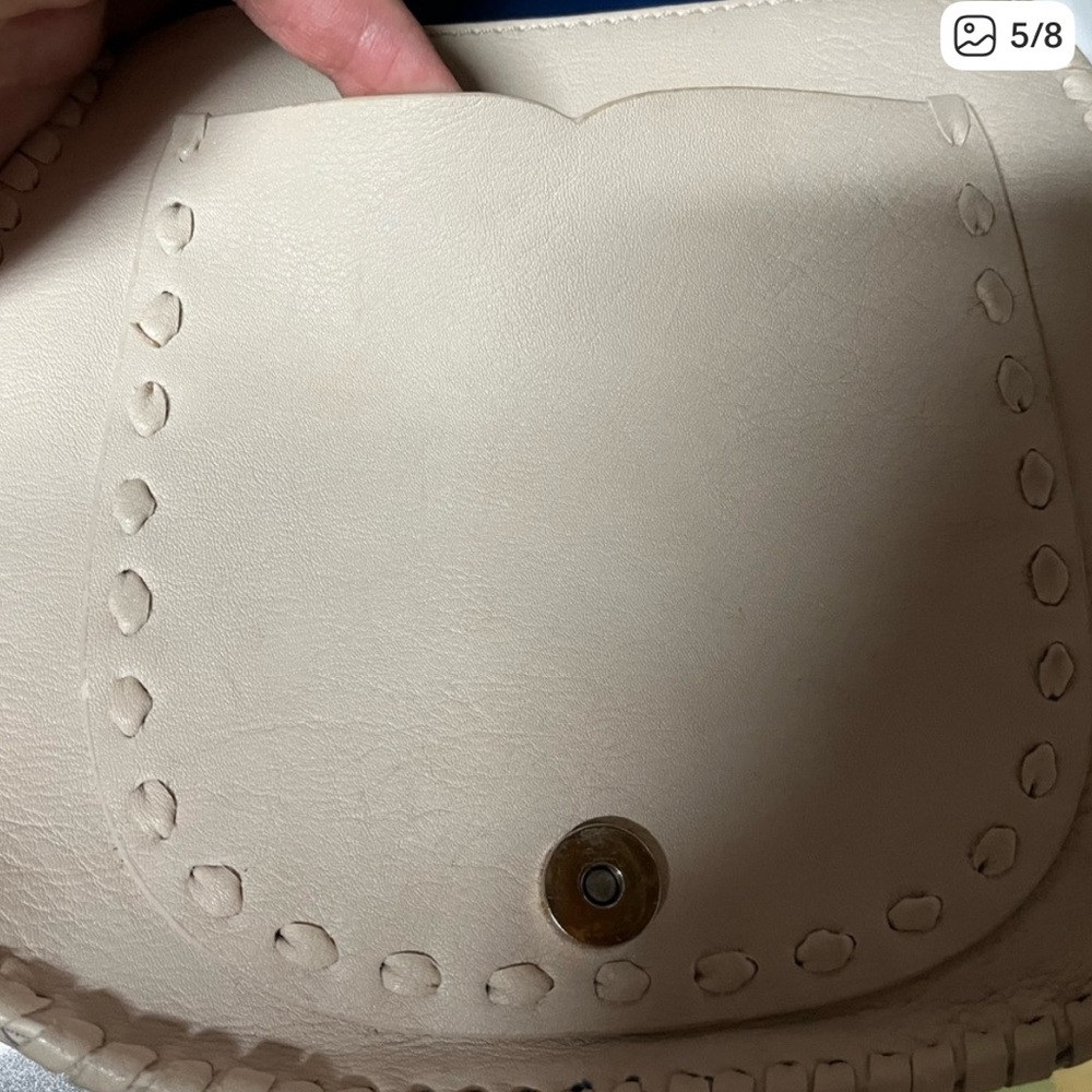 Vintage Imoshion Cream and Blue Floral Crossbody Bag - Picture 3 of 8